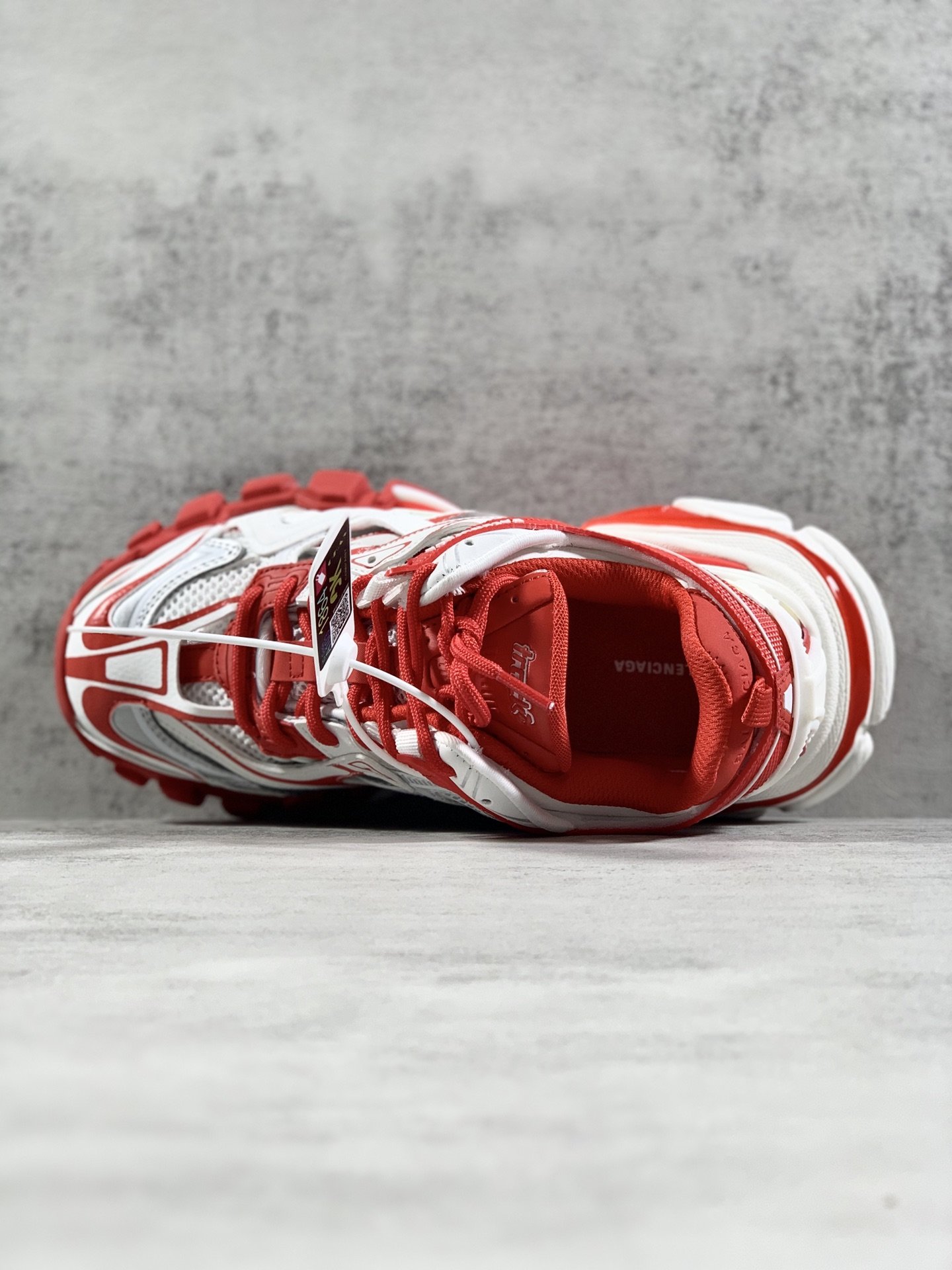 Balenciaga Track.2 Clear Sole Trainers White/Red For Women - Soul Replicas