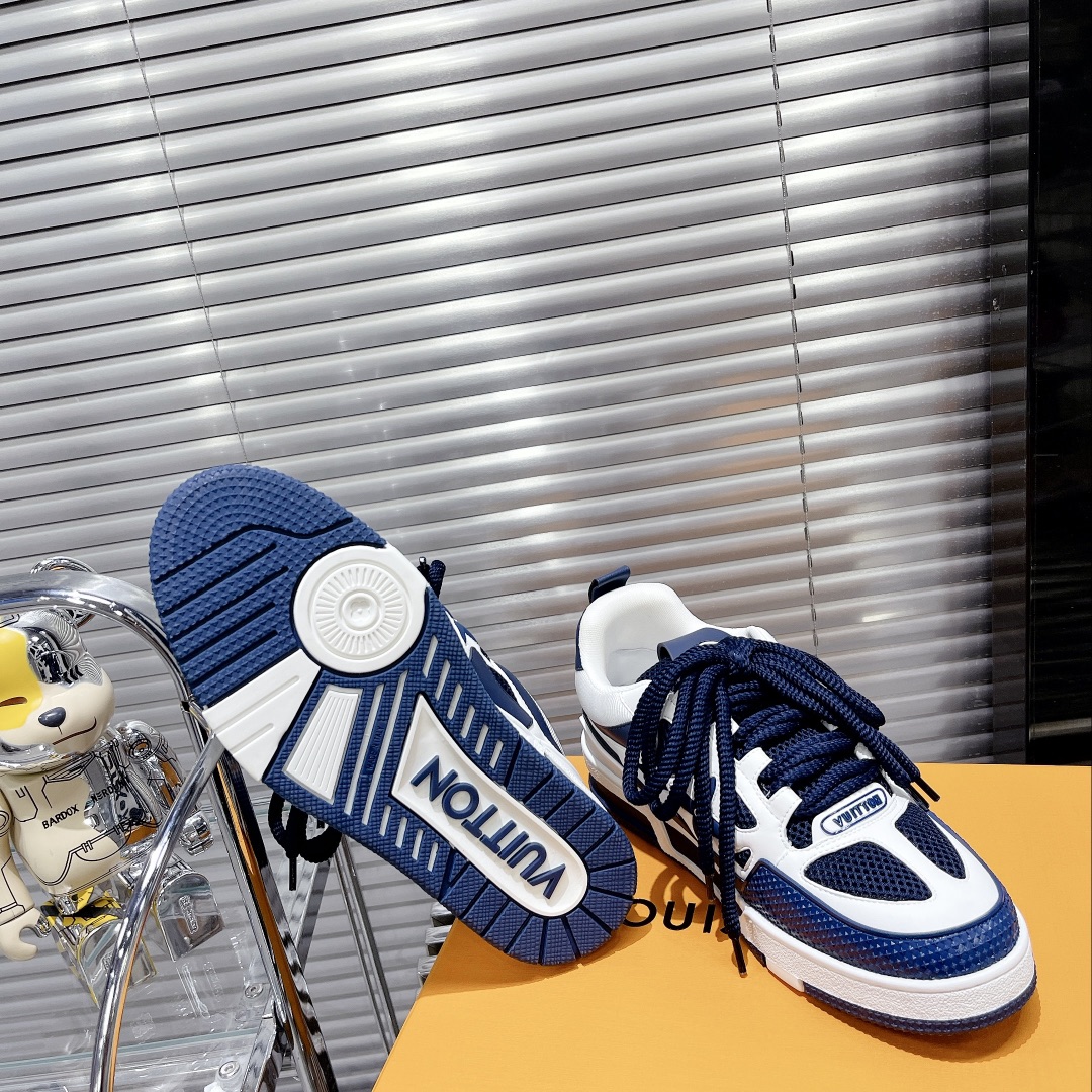 Louis Vuitton Women's Skate Sneakers Blue For Women LV - Soul Replicas