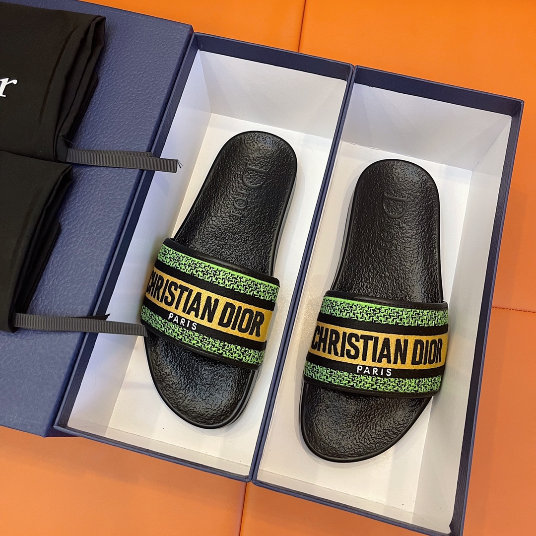 Christian Dior Aqua Sandal Black/Yellow For Men CD - Soul Replicas