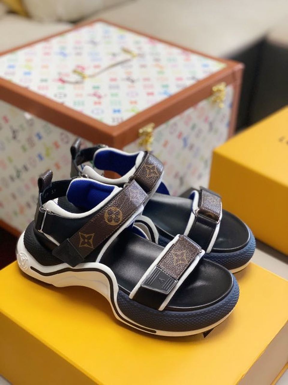 Louis Vuitton LV Archlight Flat Sandal Satin Black/Brown For Women LV - Soul Replicas