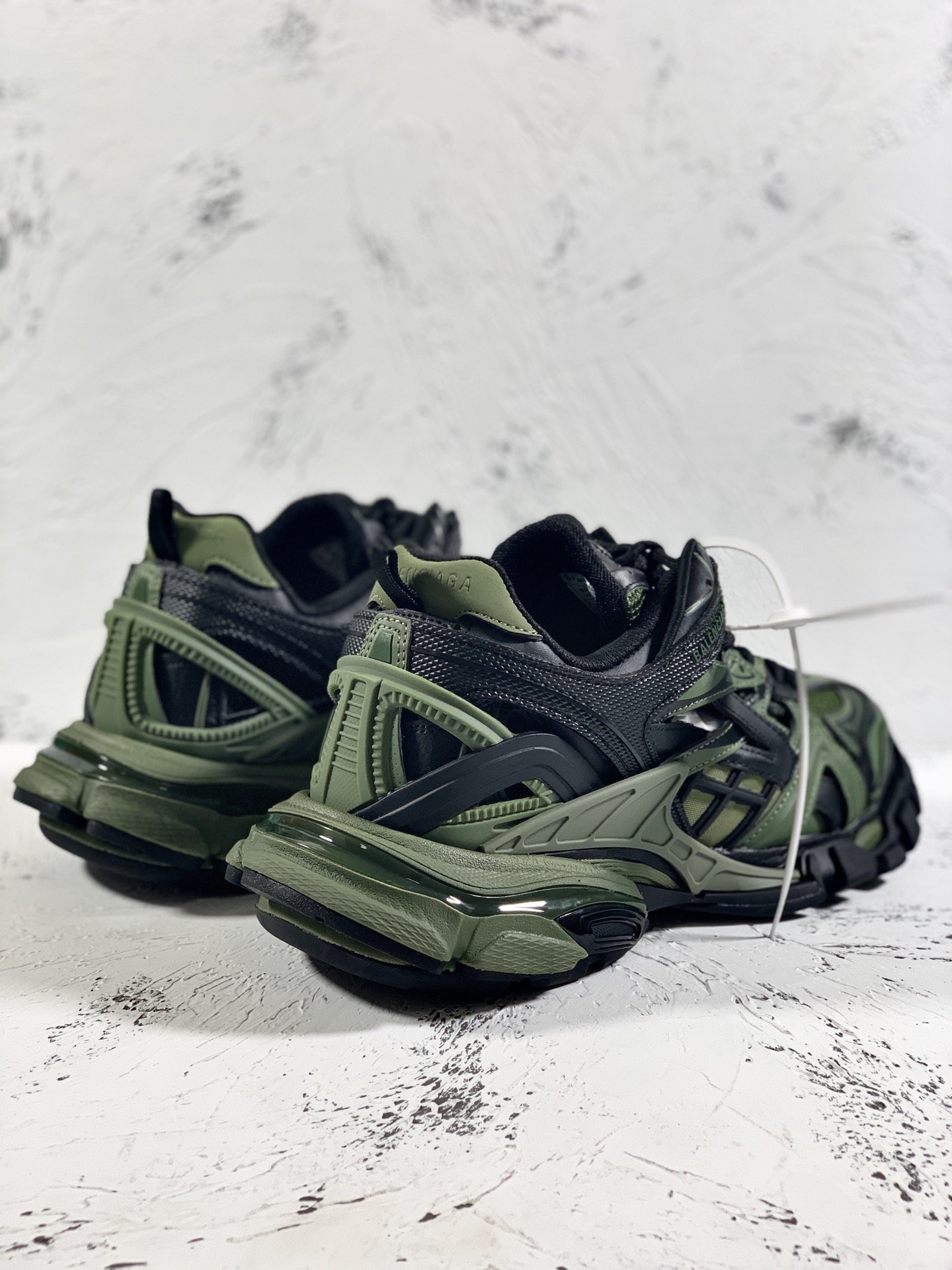 Balenciaga Track.2 Clear Sole Trainers Black/Green For Women - Soul Replicas