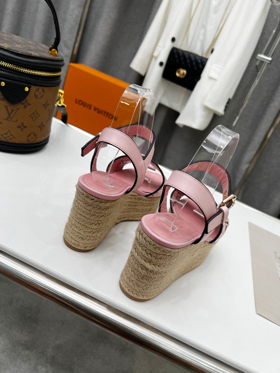 Louis Vuitton Women's Starboard Wedge Sandal Pink For Women LV - Soul Replicas