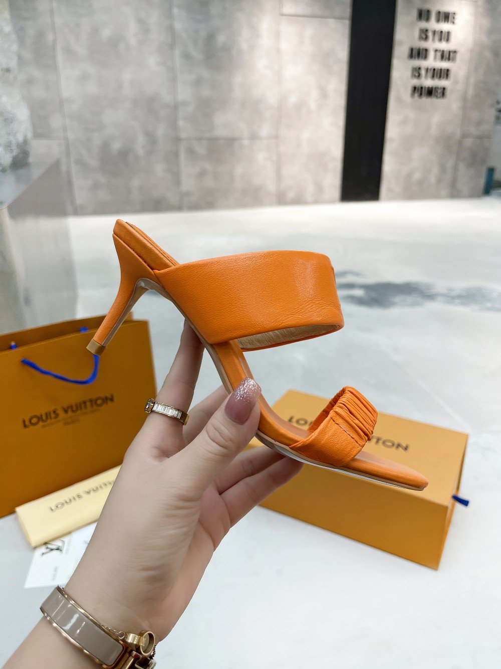 Louis Vuitton Women's Drapy Mule Orange For Women LV - Soul Replicas