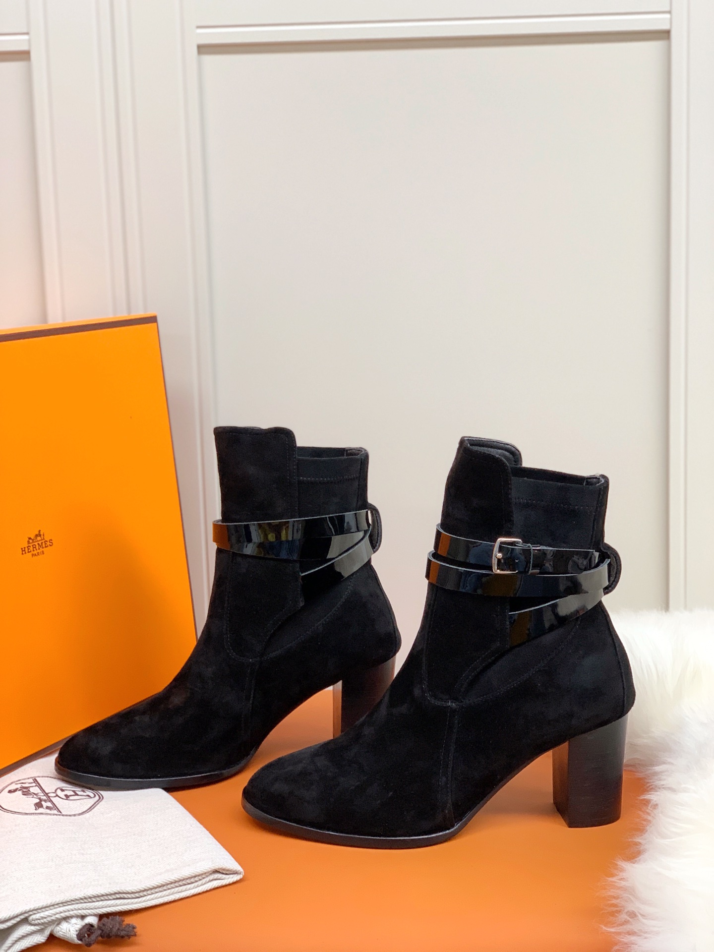 Hermes Frenchie 70 Ankle Boot Black For Women 2.8in/7cm - Soul Replicas