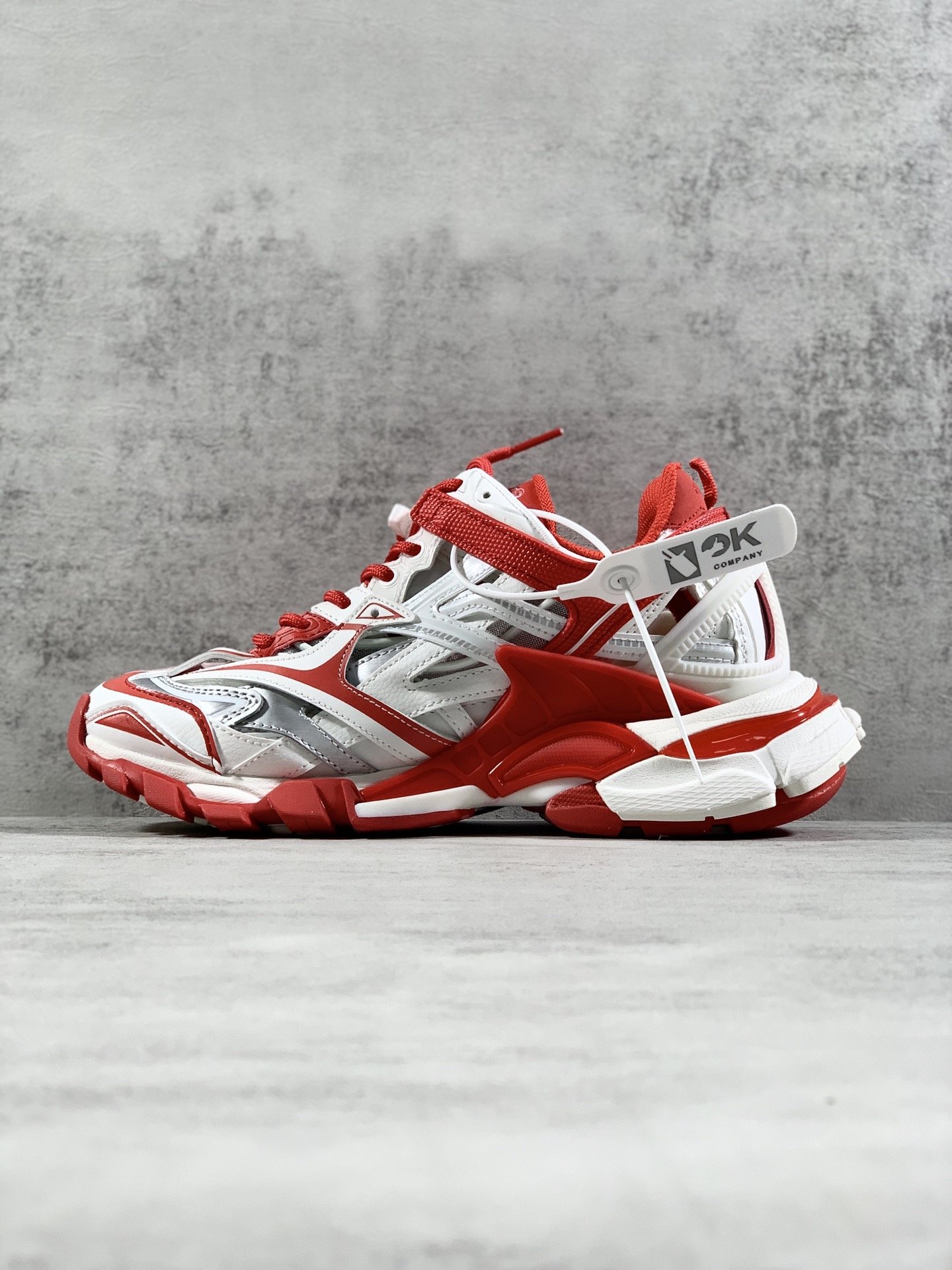 Balenciaga Track.2 Clear Sole Trainers White/Red For Women - Soul Replicas