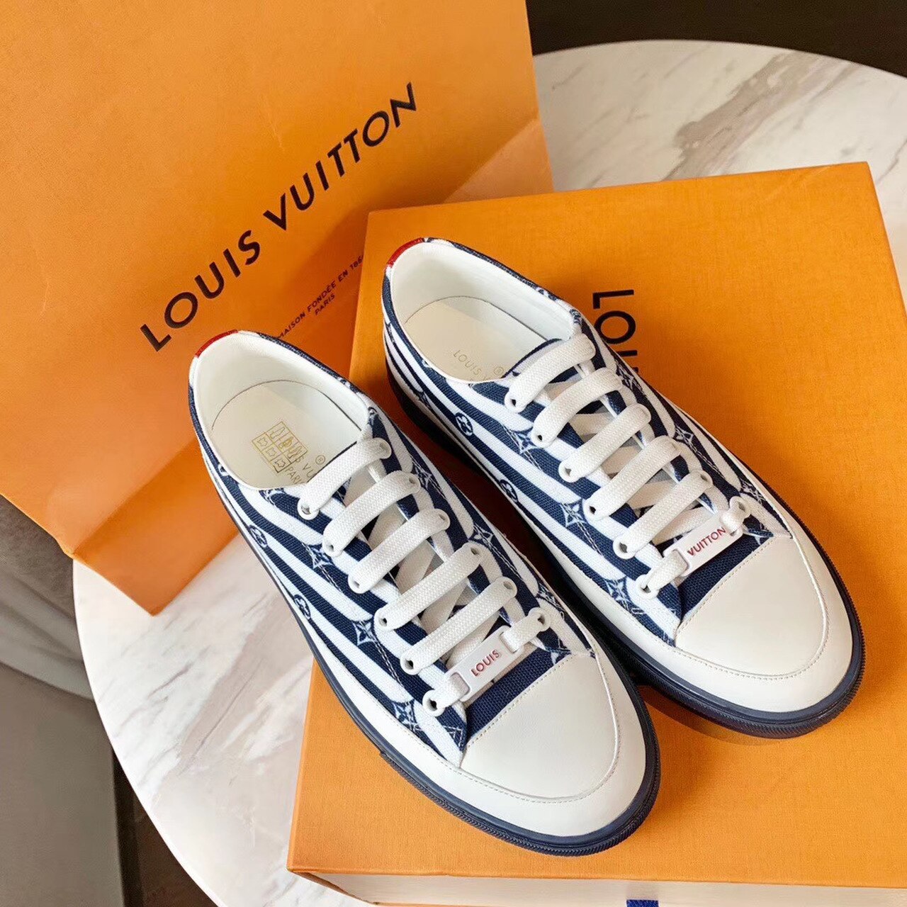 Louis Vuitton Escale Stellar Sneaker Cotton Canvas Blue For Women LV - Soul Replicas