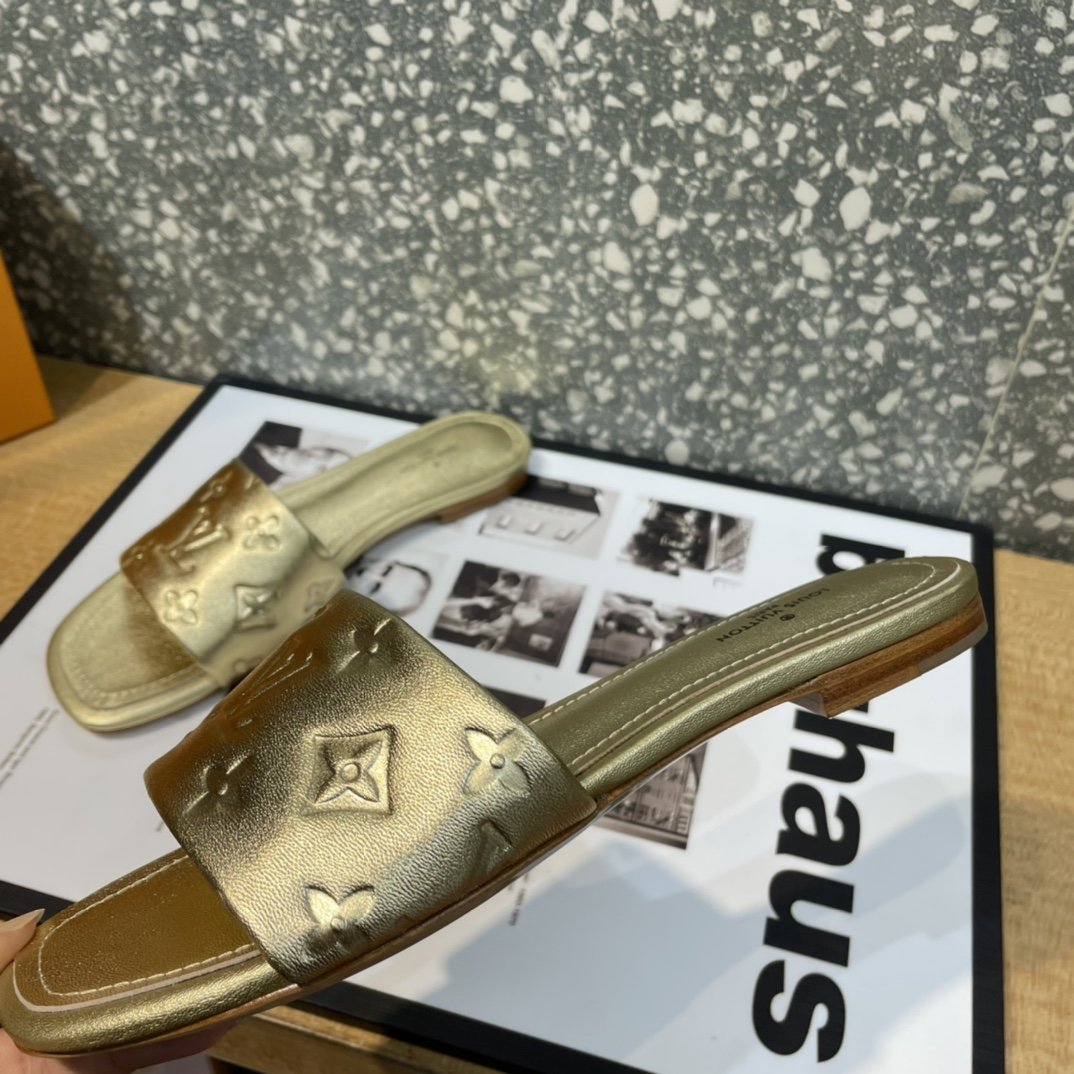 Louis Vuitton Women's Revival Flat Mule Gold For Women LV 1A9QKC - Soul Replicas