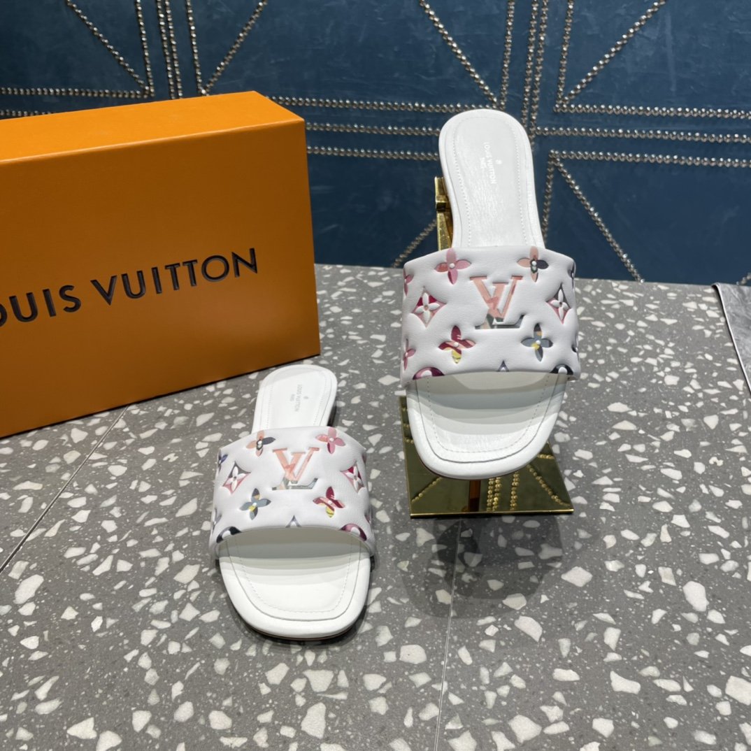 Louis Vuitton Women's Revival Flat Mule White For Women LV 1AAORE - Soul Replicas