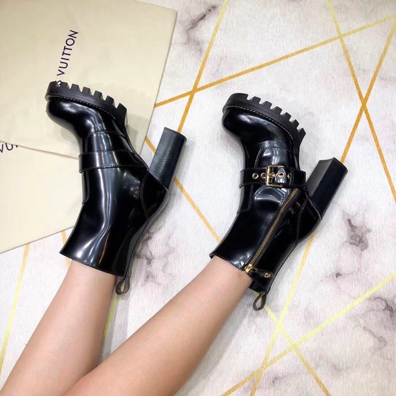 Louis Vuitton Star Trail Ankle Buckle Boot Black For Women LV - Soul Replicas