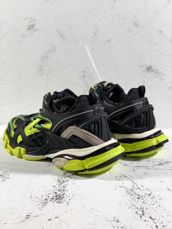 Balenciaga Track.2 Clear Sole Trainers Black/Yellow For Women - Soul Replicas