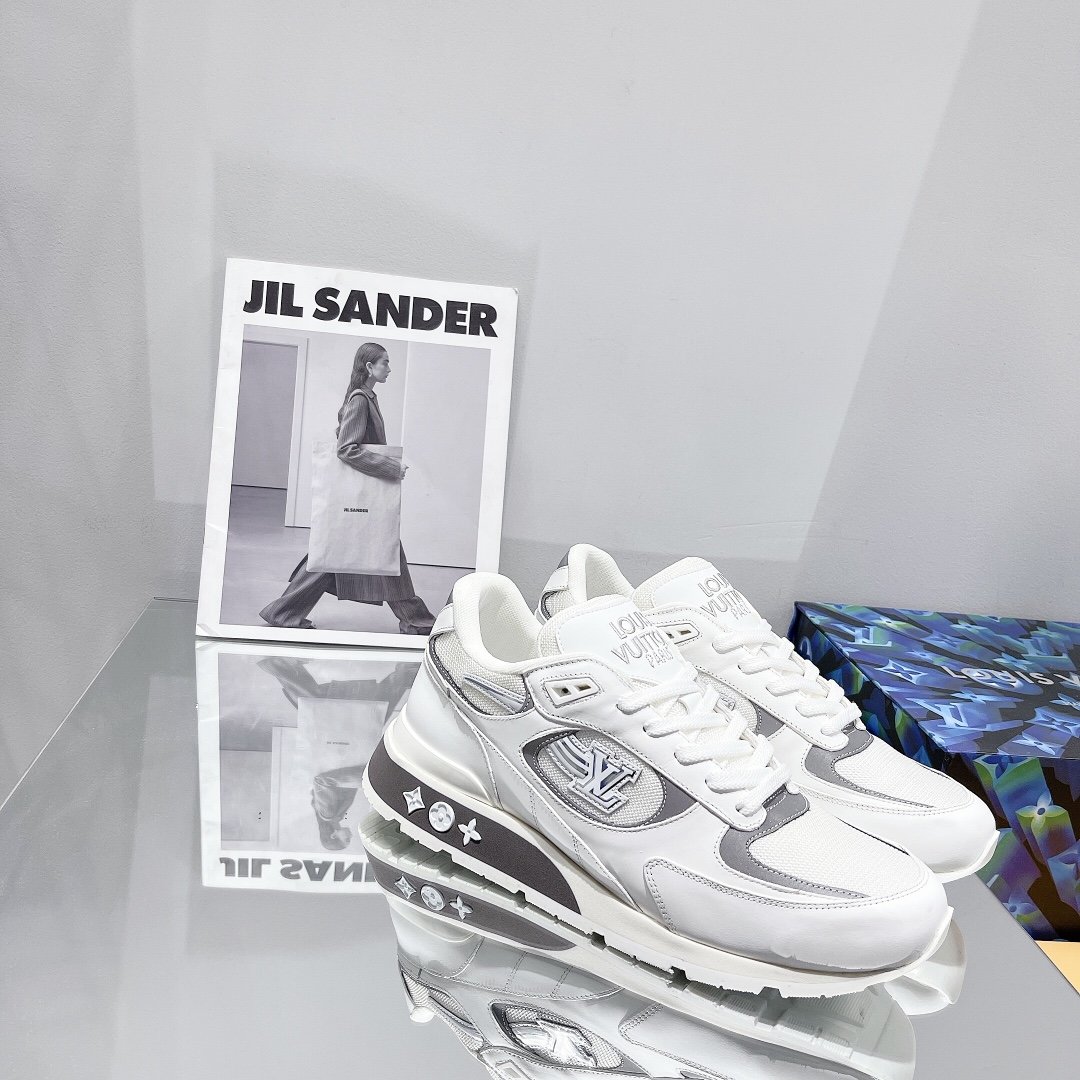 Louis Vuitton Run Away Sneaker Iridescent Textile White For Women LV - Soul Replicas