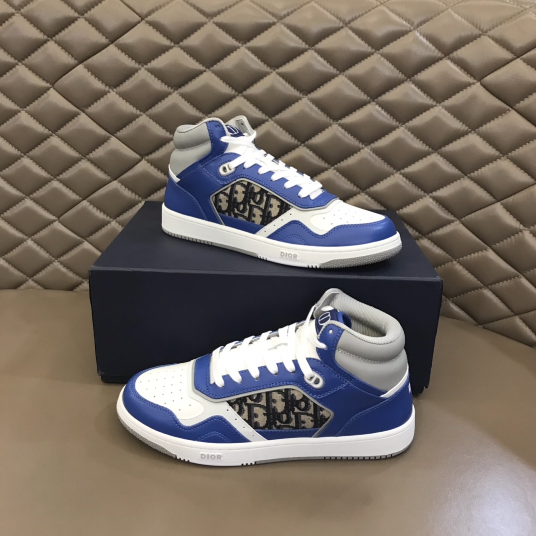 Christian Dior B27 High-Top Sneaker Blue For Men CD 3SH133ZIR_H568 - Soul Replicas