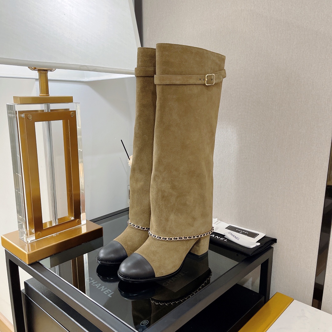 Chanel Women's High Boots Brown For Women 2.5in/6.5cm - Soul Replicas