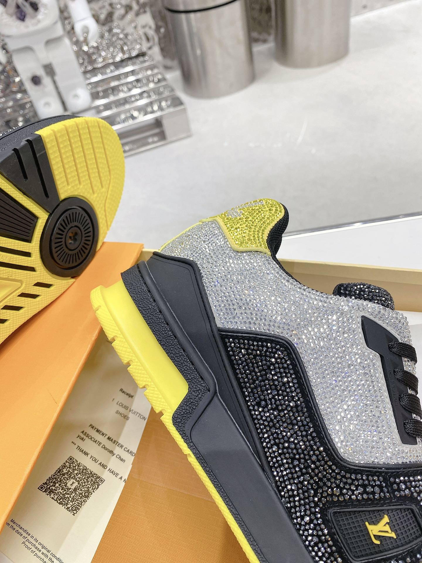 Louis Vuitton Women's LV Trainers Black And Yellow For Women LV - Soul Replicas