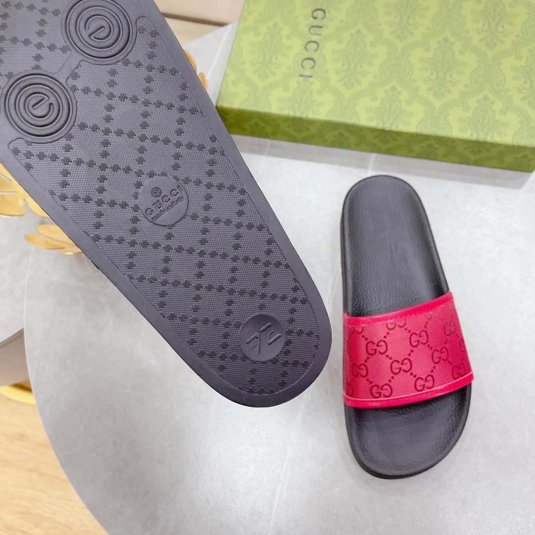 Gucci Women's Gucci Slide Sandal Red For Women 407345 - Soul Replicas