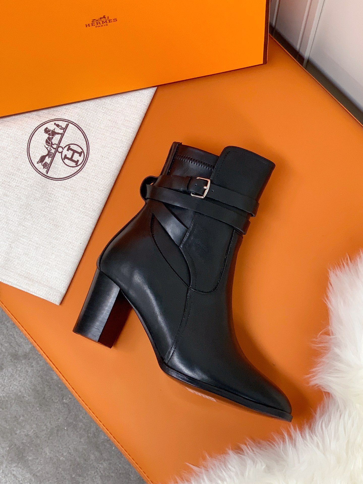 Hermes Frenchie 70 Ankle Boot Black For Women 2.8in/7cm - Soul Replicas