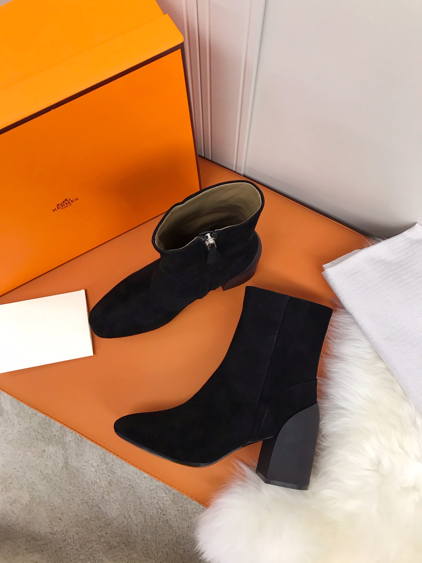 Hermes Brooke Ankle Boots Black For Women 2.4in/6cm - Soul Replicas