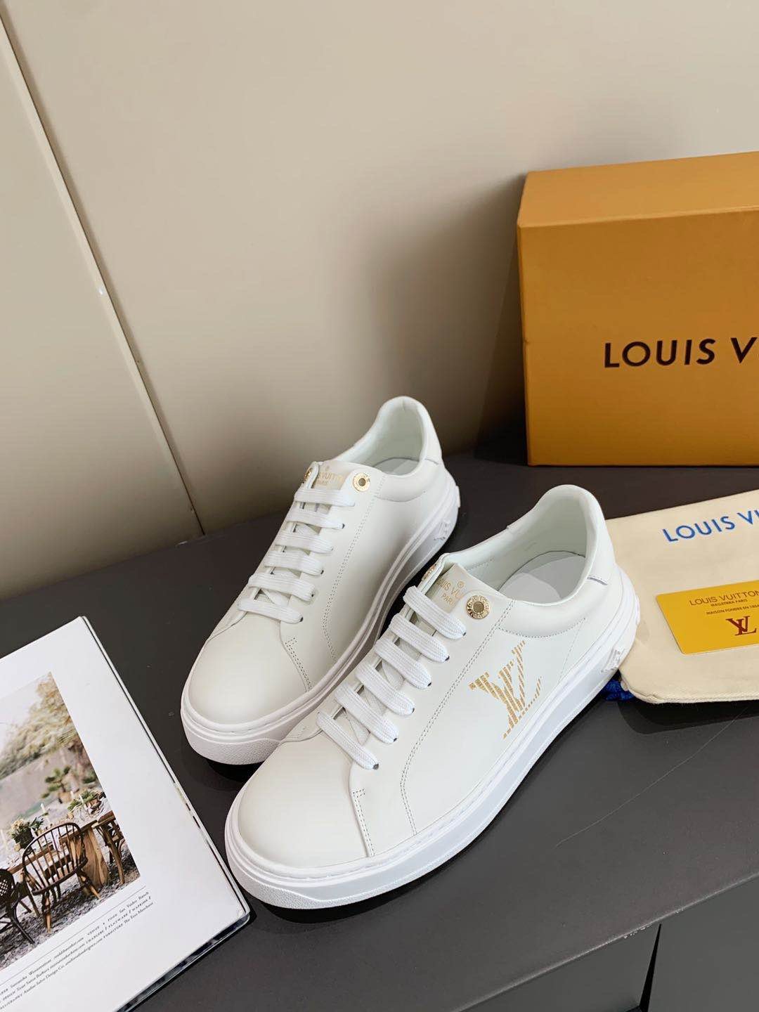 Louis Vuitton Time Out Sneaker White For Women LV - Soul Replicas