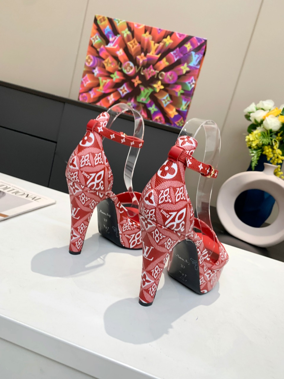 Louis Vuitton Women's Afterglow Platform Sandal Red For Women LV - Soul Replicas