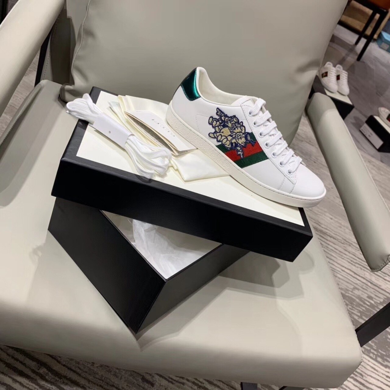 Gucci Women's Ace Sneaker With Little Pigs White For Women Gucci - Soul Replicas