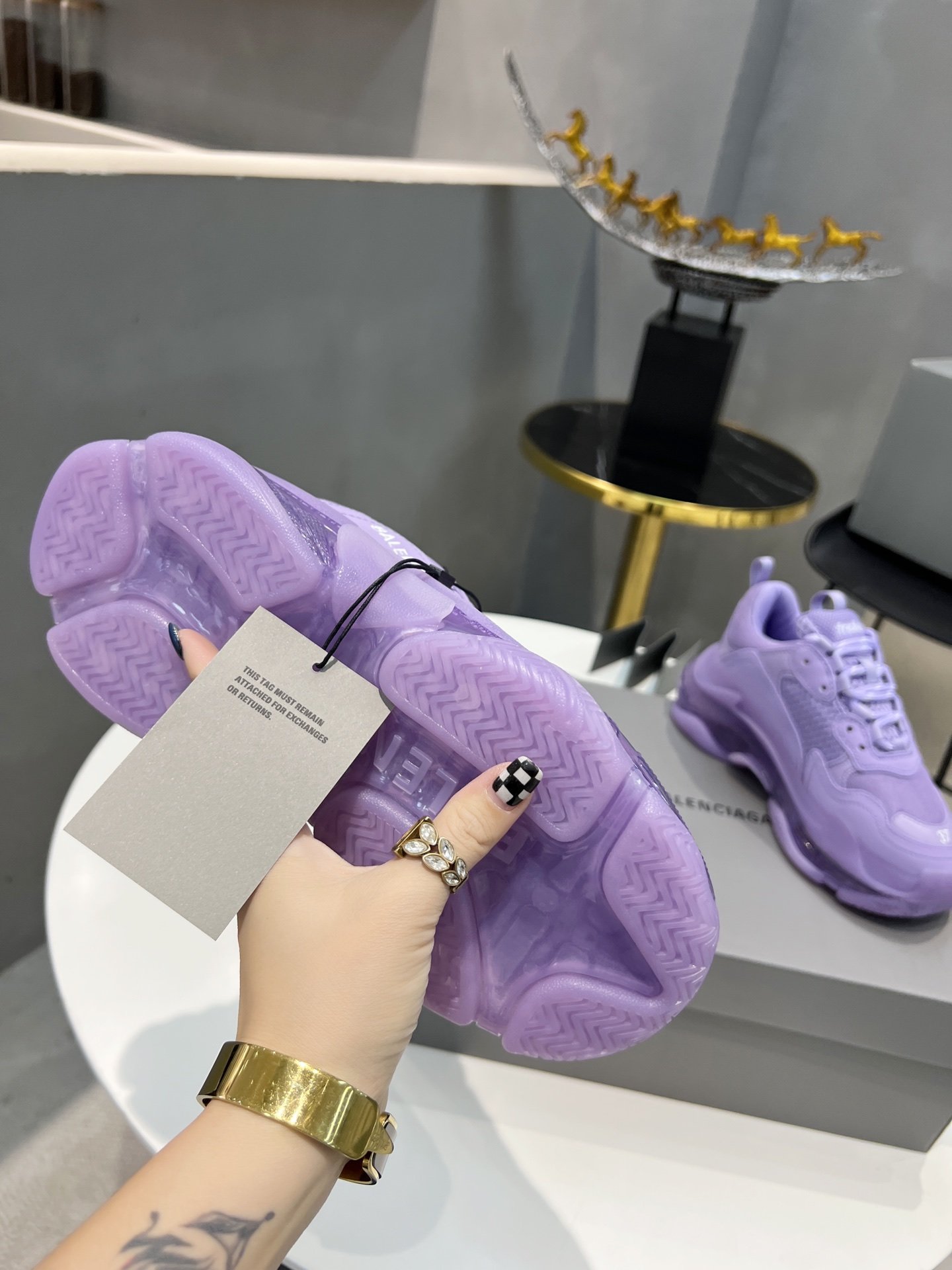 Balenciaga Triple S Trainers Clear Sole Blue For Women - Soul Replicas