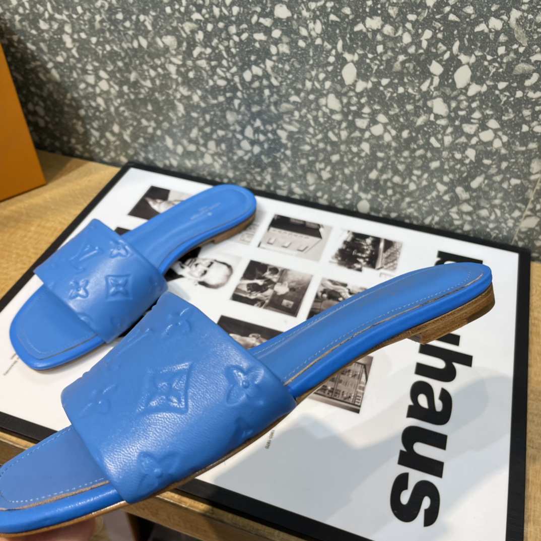 Louis Vuitton Women's Revival Flat Mule Blue For Women LV 1A9P6H - Soul Replicas