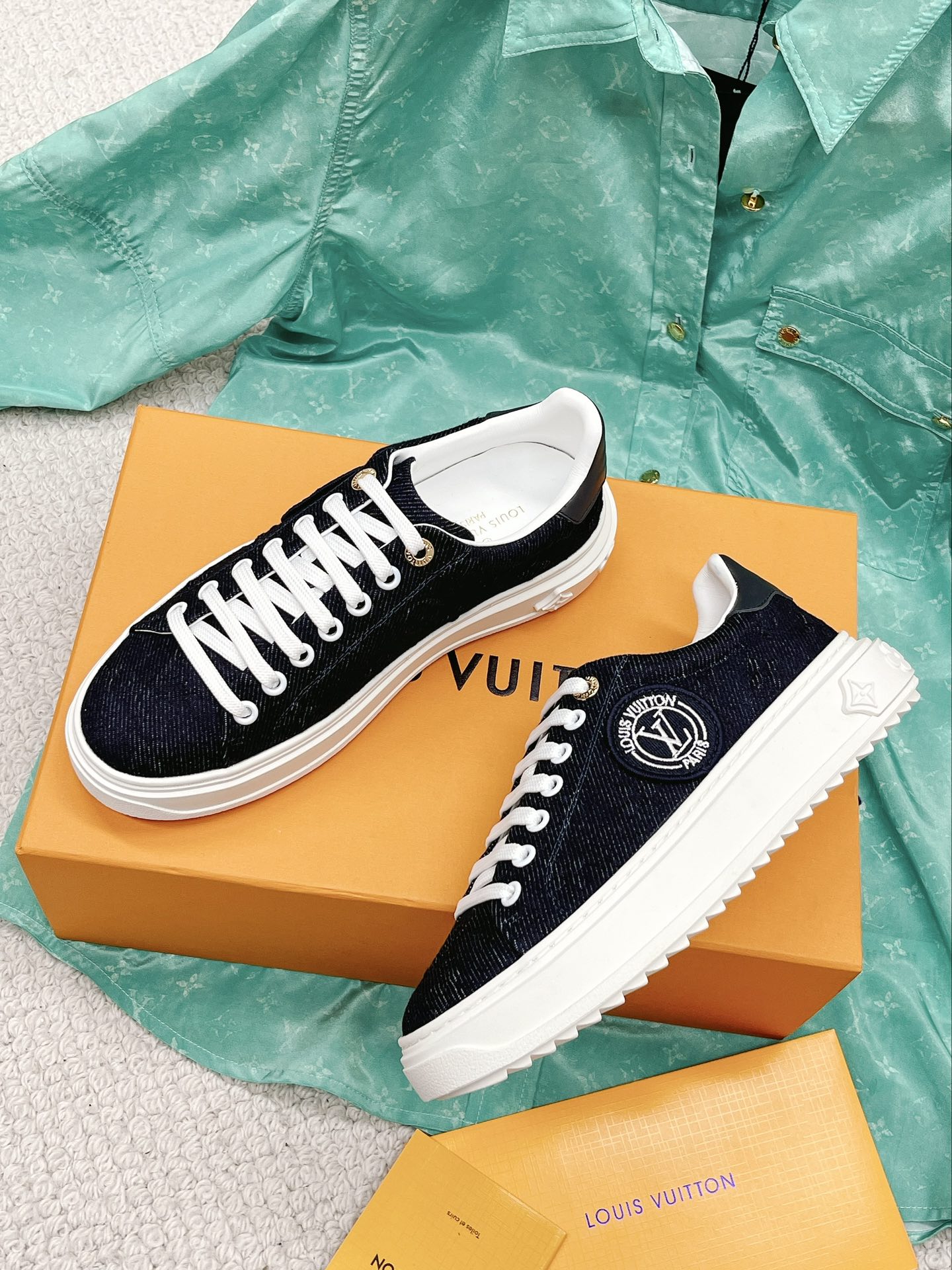 Louis Vuitton Women's Time Out Sneaker Blue For Women LV 1AADMG - Soul Replicas