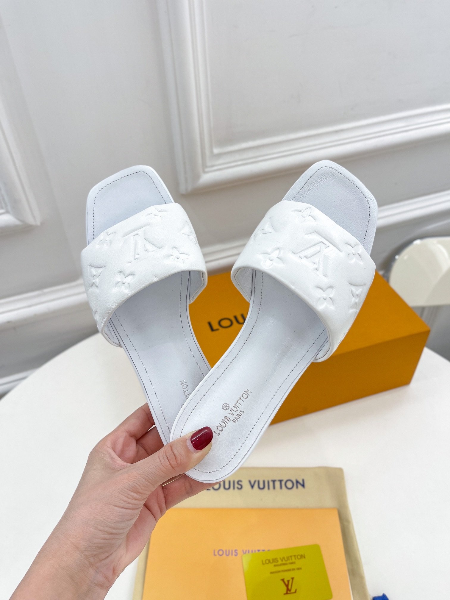 Louis Vuitton Women's Revival Flat Mule White For Women LV 1A9P4P - Soul Replicas