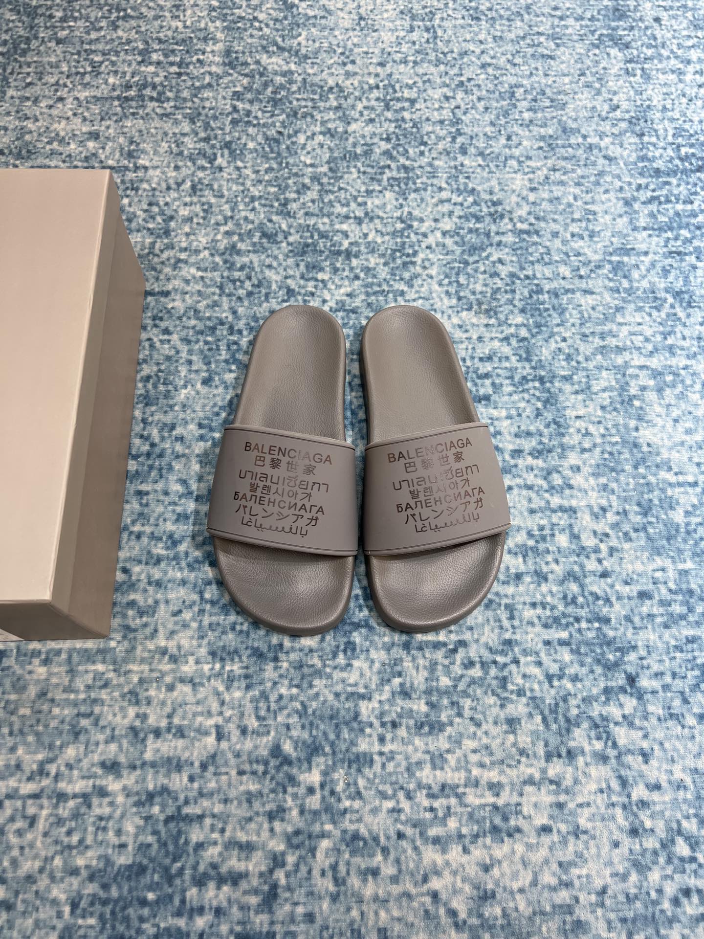 Balenciaga Pool Slide Sandal Grey For Women - Soul Replicas