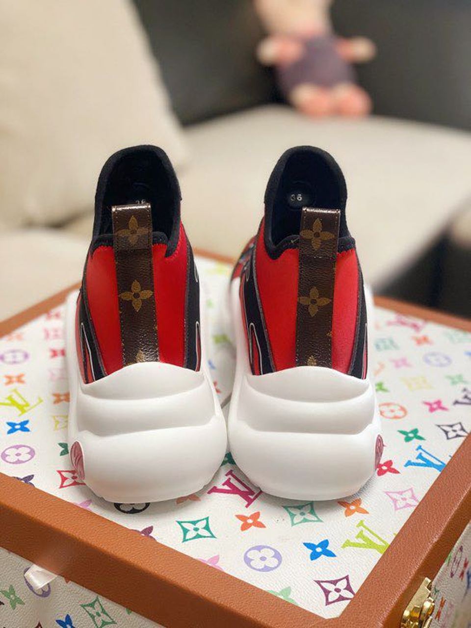 Louis Vuitton LV Archlight Sneaker Recycled Printed Nylon Red For Women LV - Soul Replicas