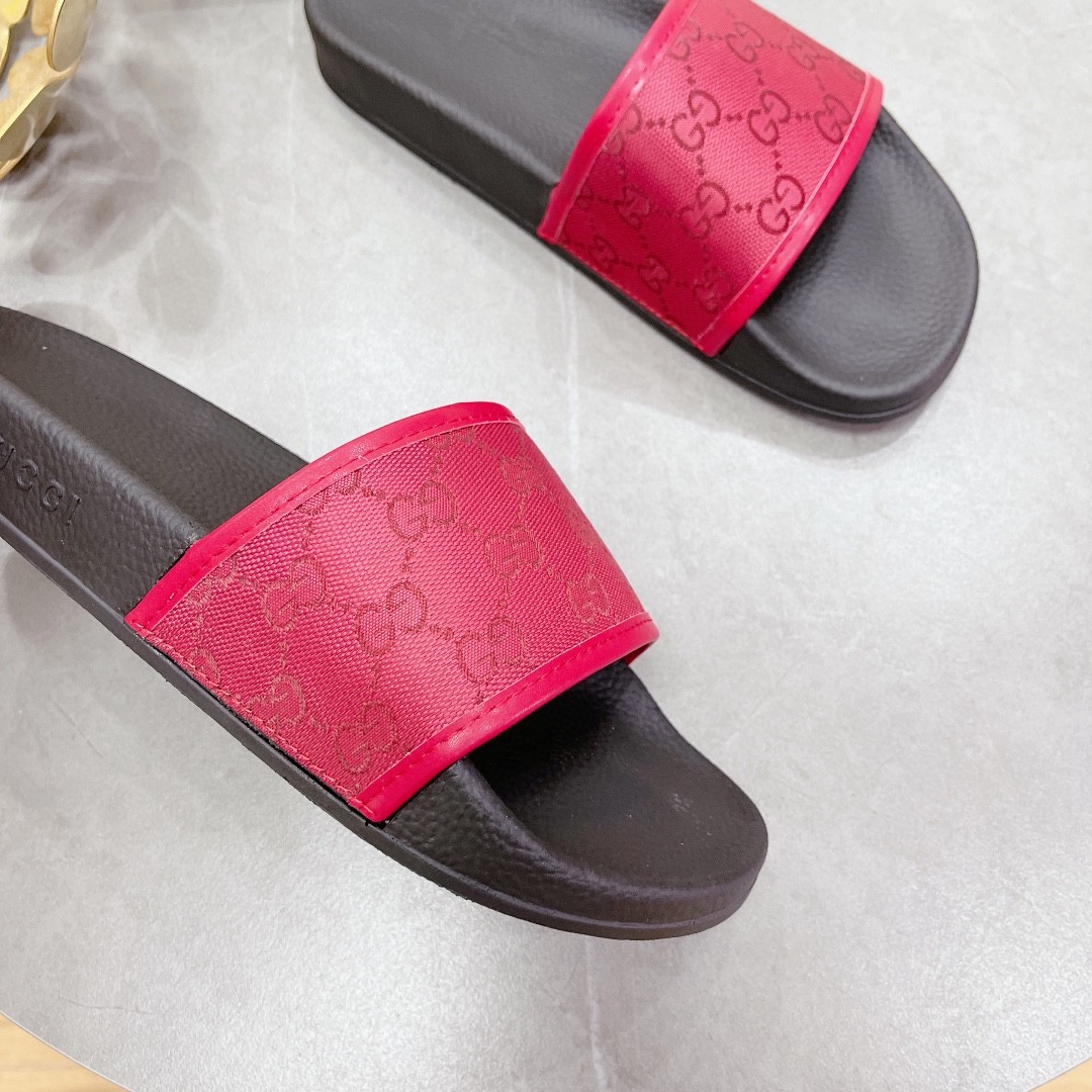 Gucci Women's Gucci Slide Sandal Red For Women 407345 - Soul Replicas
