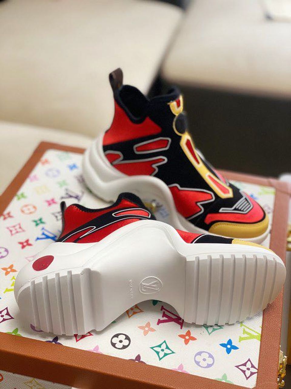 Louis Vuitton LV Archlight Sneaker Recycled Printed Nylon Red For Women LV - Soul Replicas