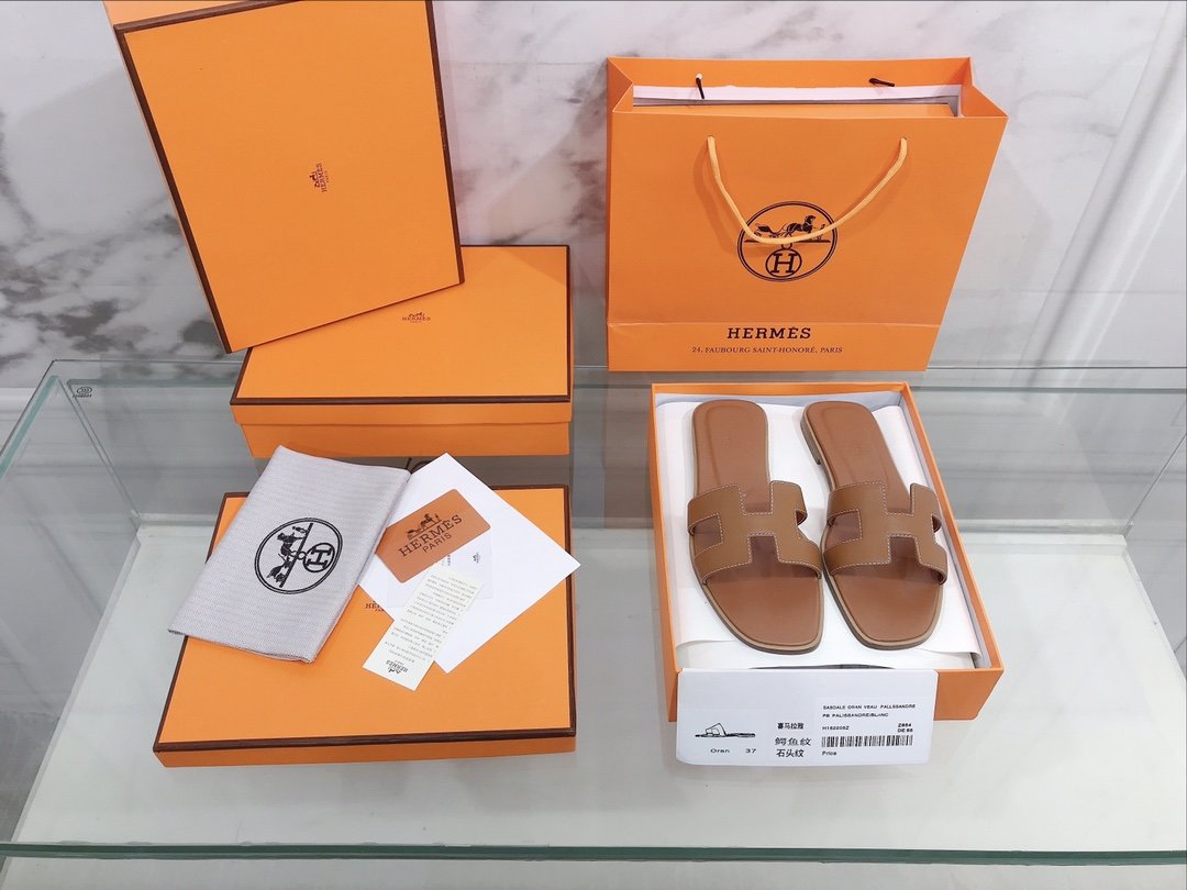 Hermes  Oran Sandal Brown For Women H021056Z 03350 - Soul Replicas