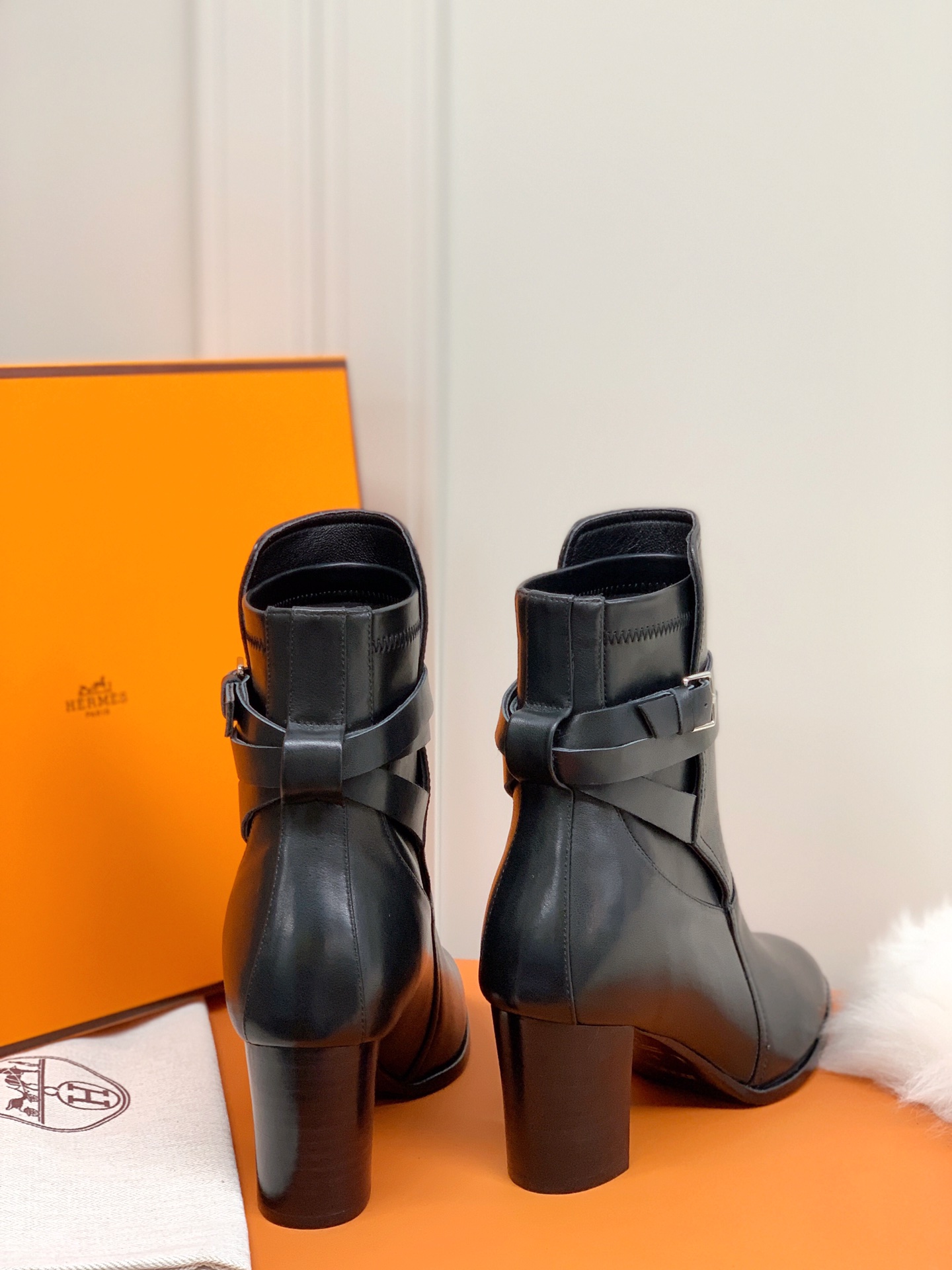 Hermes Frenchie 70 Ankle Boot Black For Women 2.8in/7cm - Soul Replicas