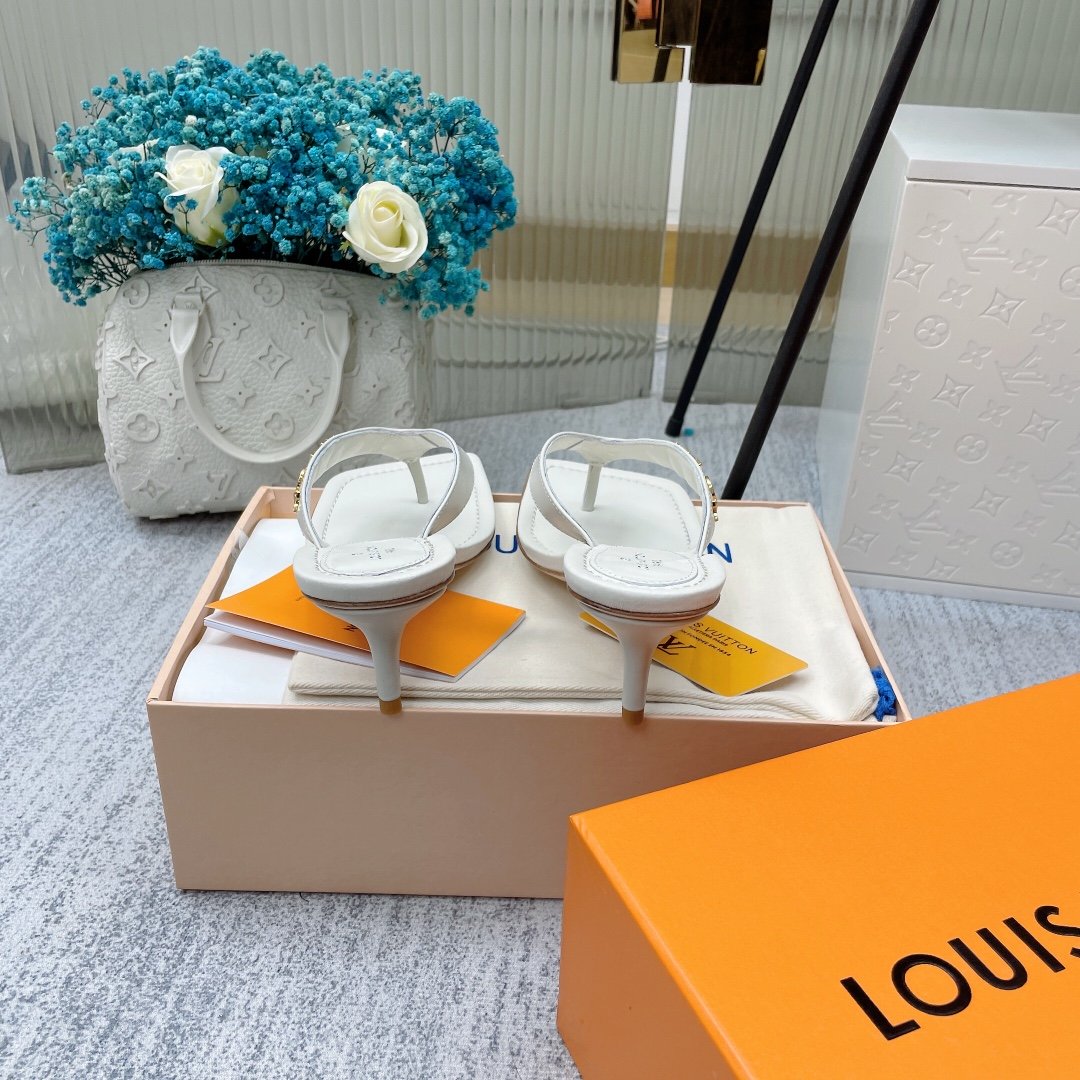 Louis Vuitton Women's Signature Thong White For Women LV 1A9QGJ - Soul Replicas