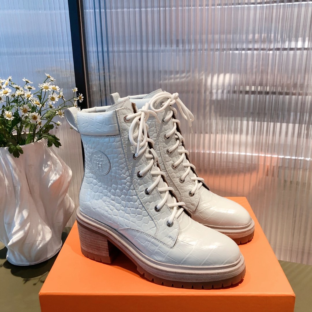 Hermes Fresh Ankle Boot White For Women 1.6in/4cm - Soul Replicas