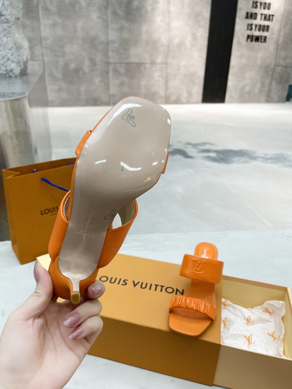 Louis Vuitton Women's Drapy Mule Orange For Women LV - Soul Replicas