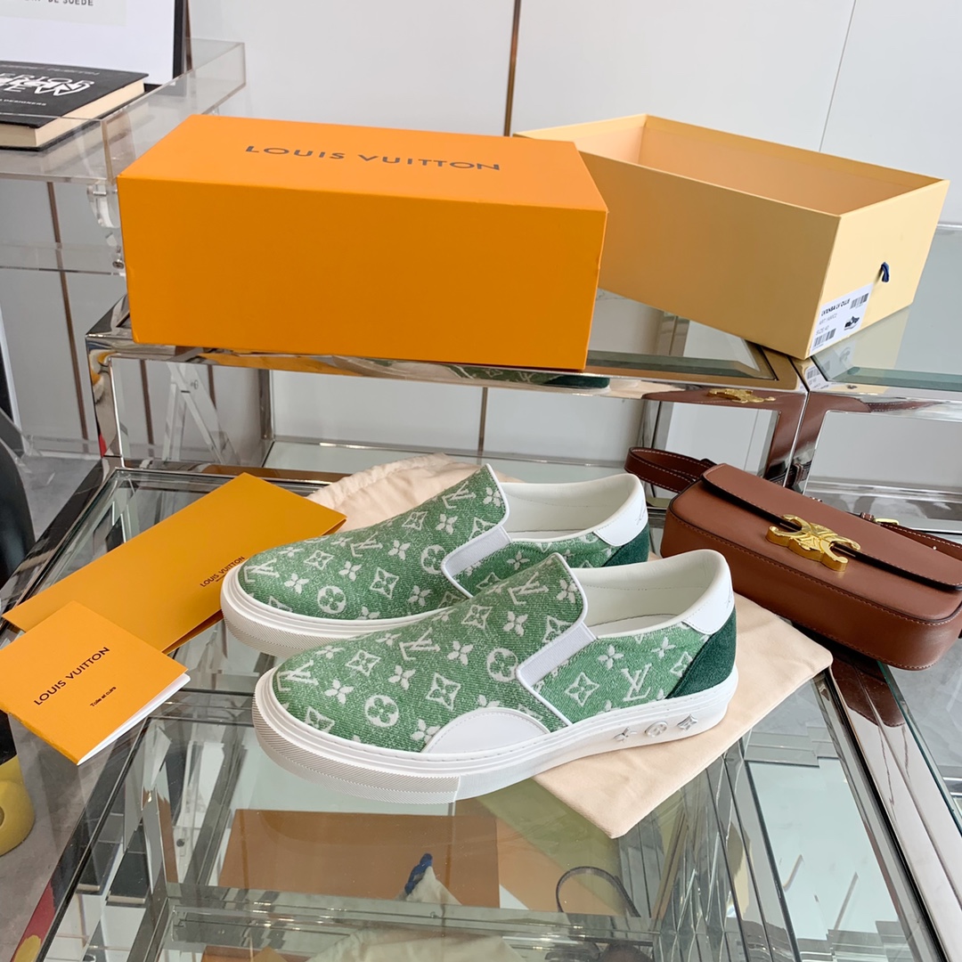 Louis Vuitton Women's Trocadero Slip On Green For Women LV - Soul Replicas