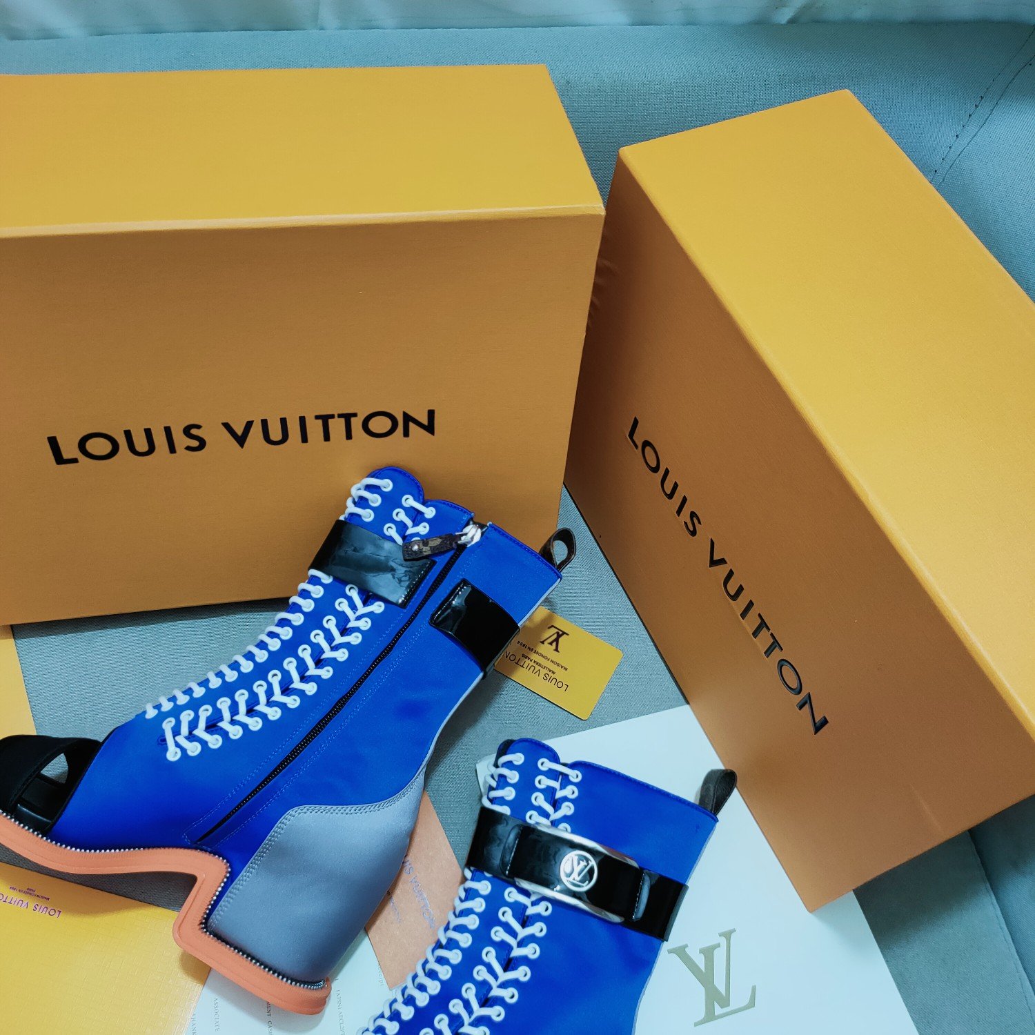Louis Vuitton Women's Moonlight Line Boots Blue For Women LV 1AA0MZ - Soul Replicas