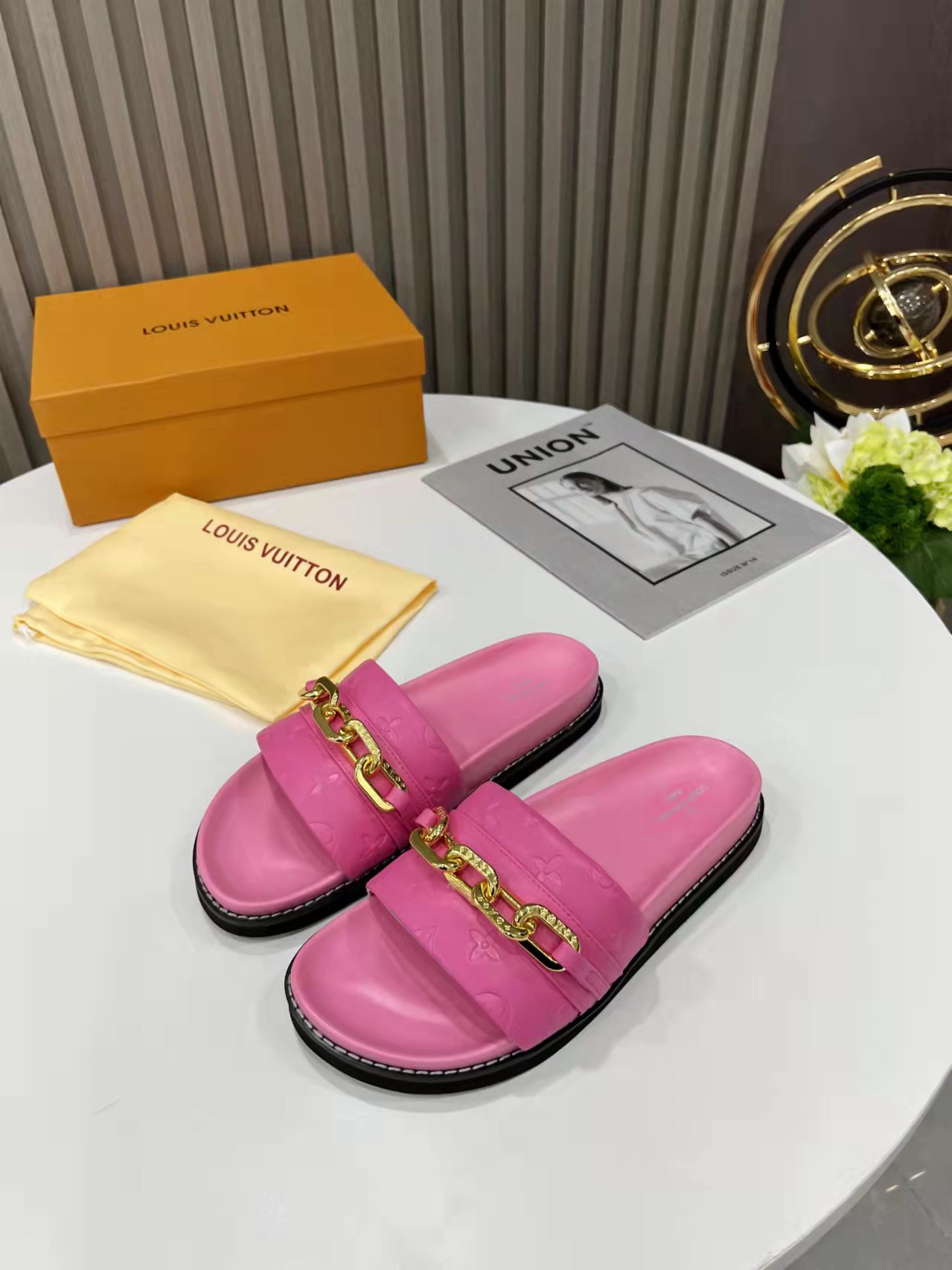 Louis Vuitton Sunset Flat Comfort Mule Pink For Women LV 1A9RAW - Soul Replicas