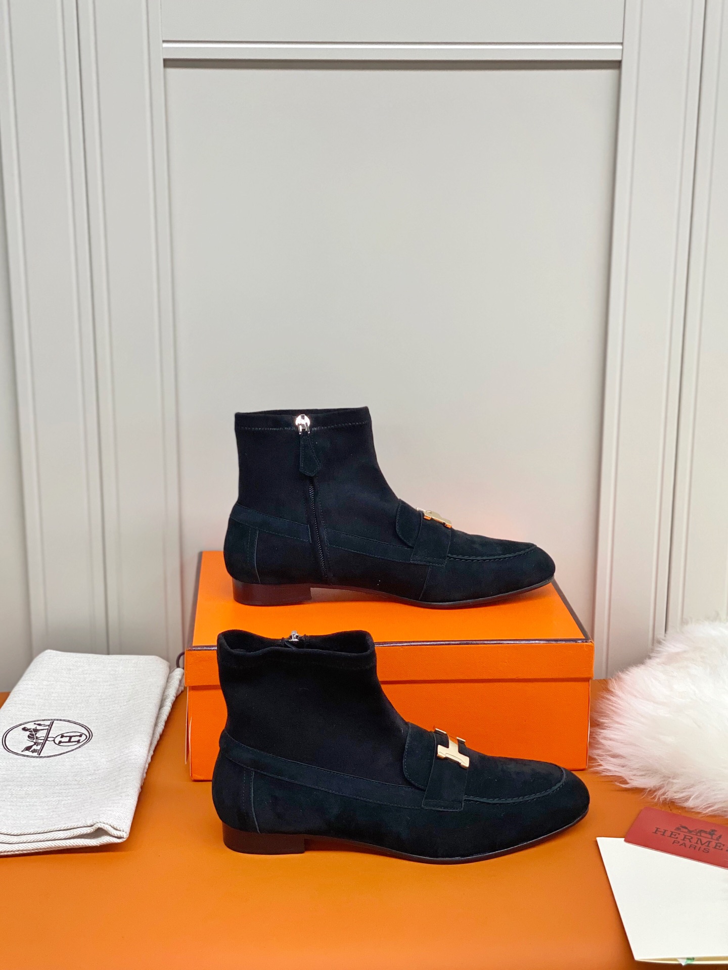 Hermes  Saint-Honore Ankle Boots Black For Women - Soul Replicas