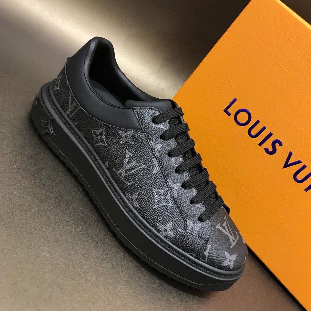 Louis Vuitton Time Out Sneakers Black For Women LV - Soul Replicas