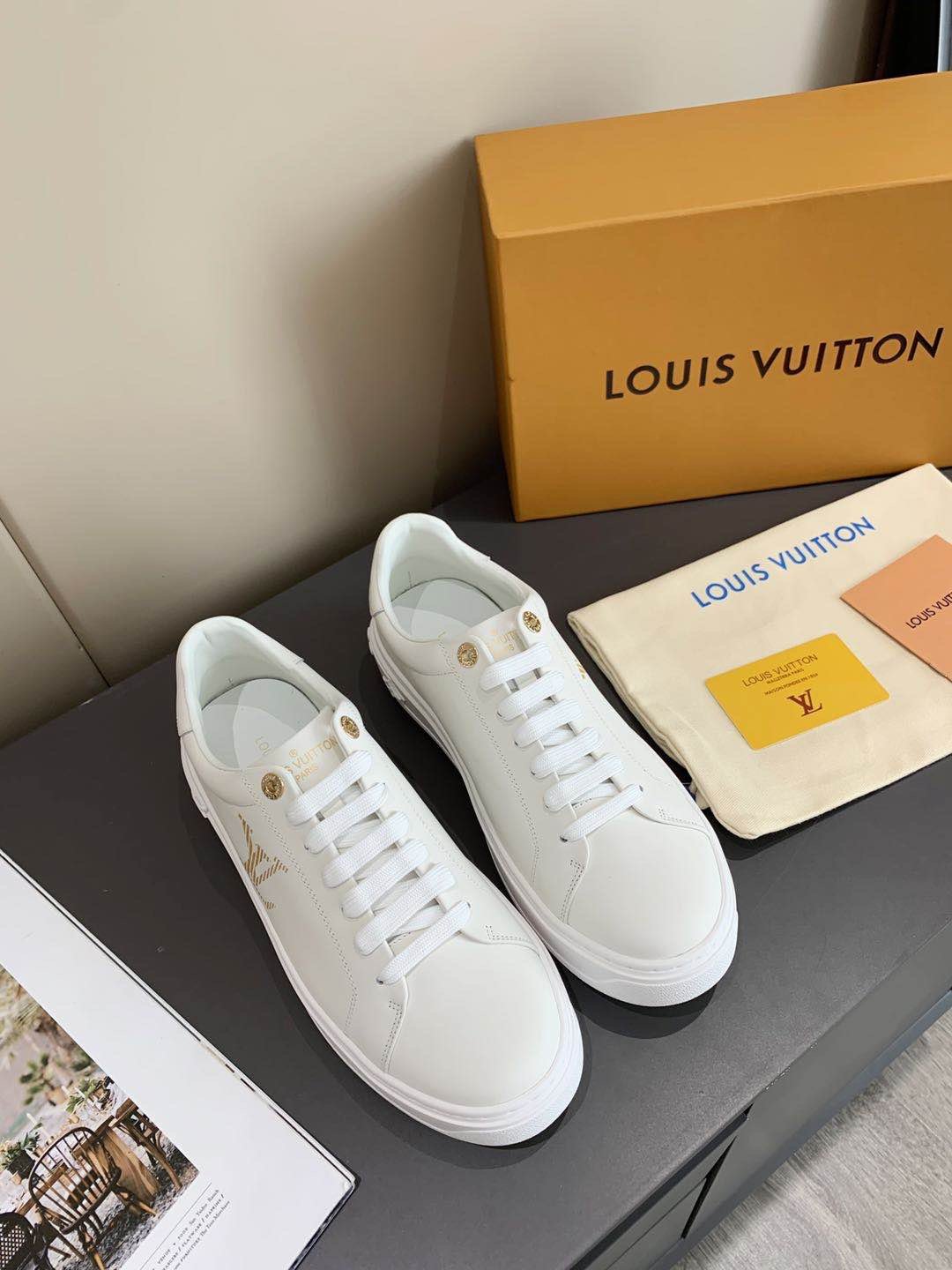 Louis Vuitton Time Out Sneaker White For Women LV - Soul Replicas