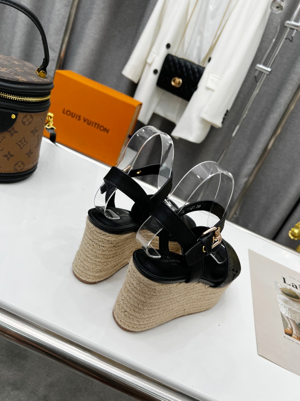 Louis Vuitton Women's Starboard Wedge Sandal Black For Women LV - Soul Replicas