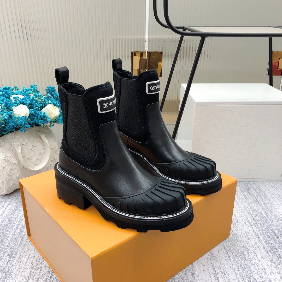 Louis Vuitton LV Beaubourg Ankle Boot Neoprene Black For Women LV - Soul Replicas