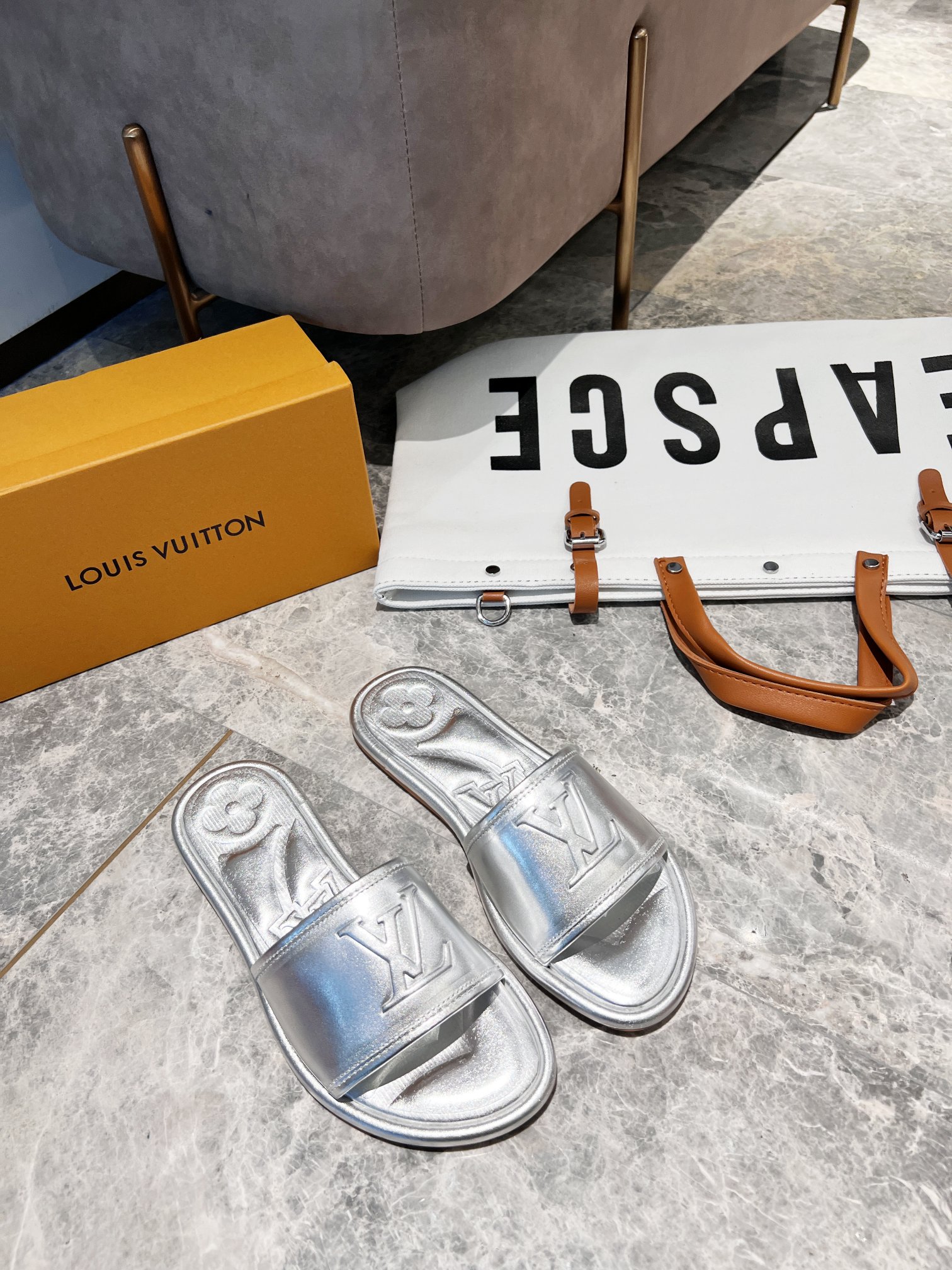 Louis Vuitton Women's Magnetic Flat Mule Sliver For Women LV 1AA1KZ - Soul Replicas