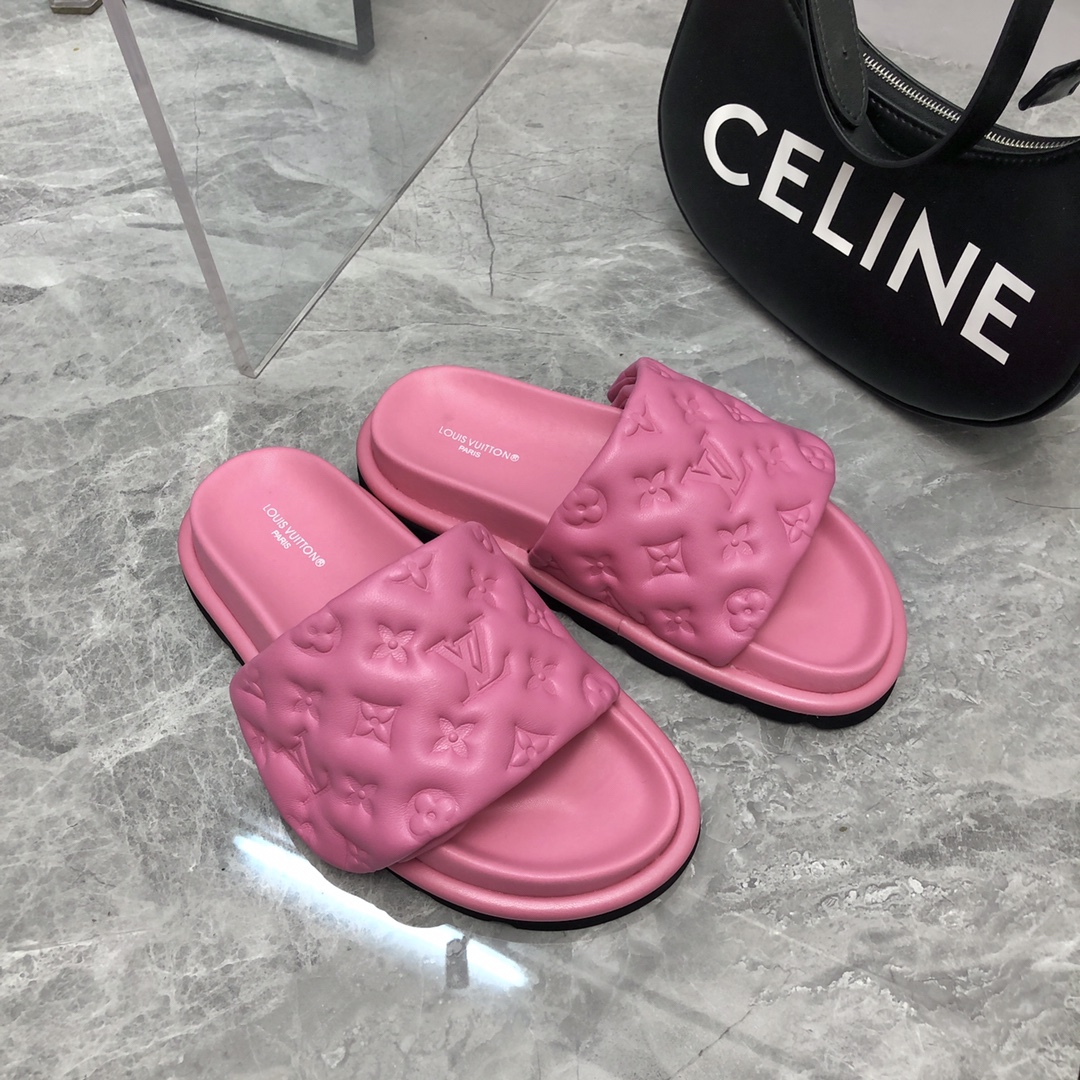 Louis Vuitton Women's Pool Pillow Flat Comfort Mule Pink For Women LV - Soul Replicas