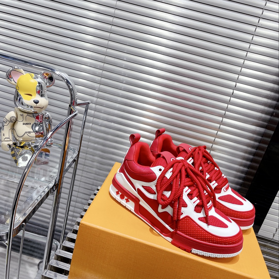 Louis Vuitton Women's Skate Sneakers Red For Women LV - Soul Replicas