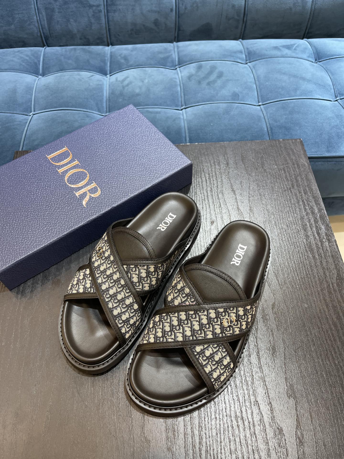 Christian Dior Aqua Sandal Black For Men CD 3SA112ZSK_H961 - Soul Replicas