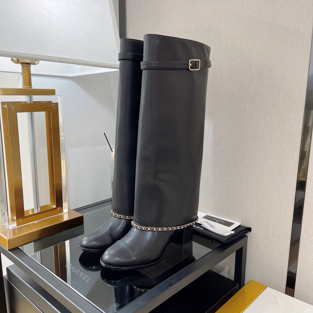 Chanel Women's High Boots Black For Women 2.5in/6.5cm - Soul Replicas